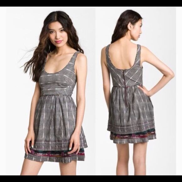 Free people New Romantics dress Whimsigoth Aztec layered textured mini - Picture 1 of 11
